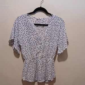 Sienna Sky Blue Floral Women's Blouse